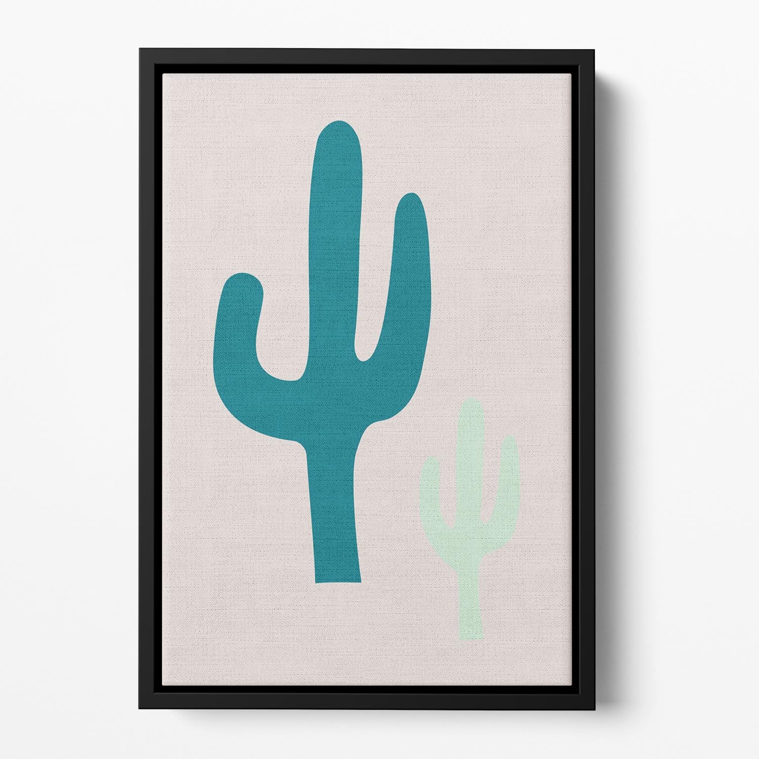 Cactus Beige Floating Framed Canvas - 1x - 2