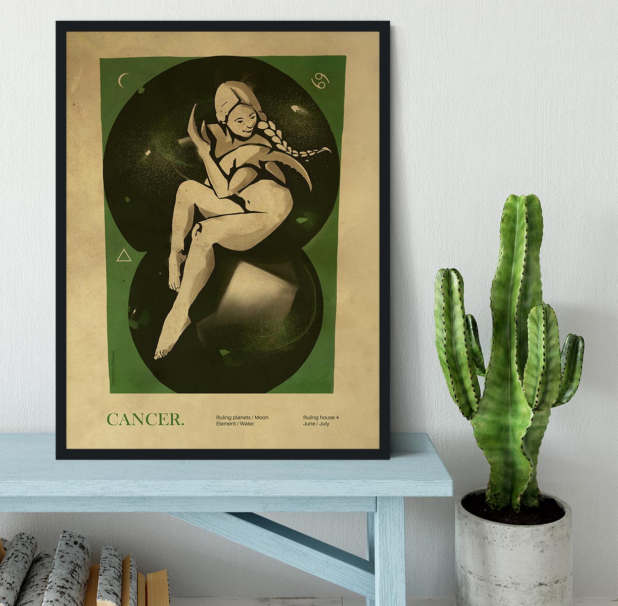 Cancer Celestial Nurturing Poster Framed Print - Canvas Art Rocks - 2