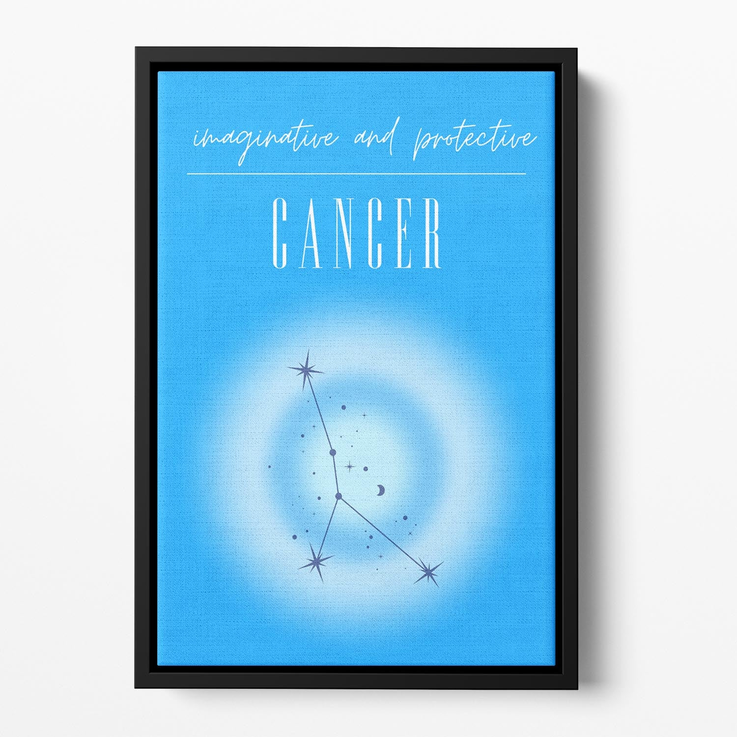 Cancer Zodiac Serenity Print Floating Framed Canvas - Canvas Art Rocks - 2