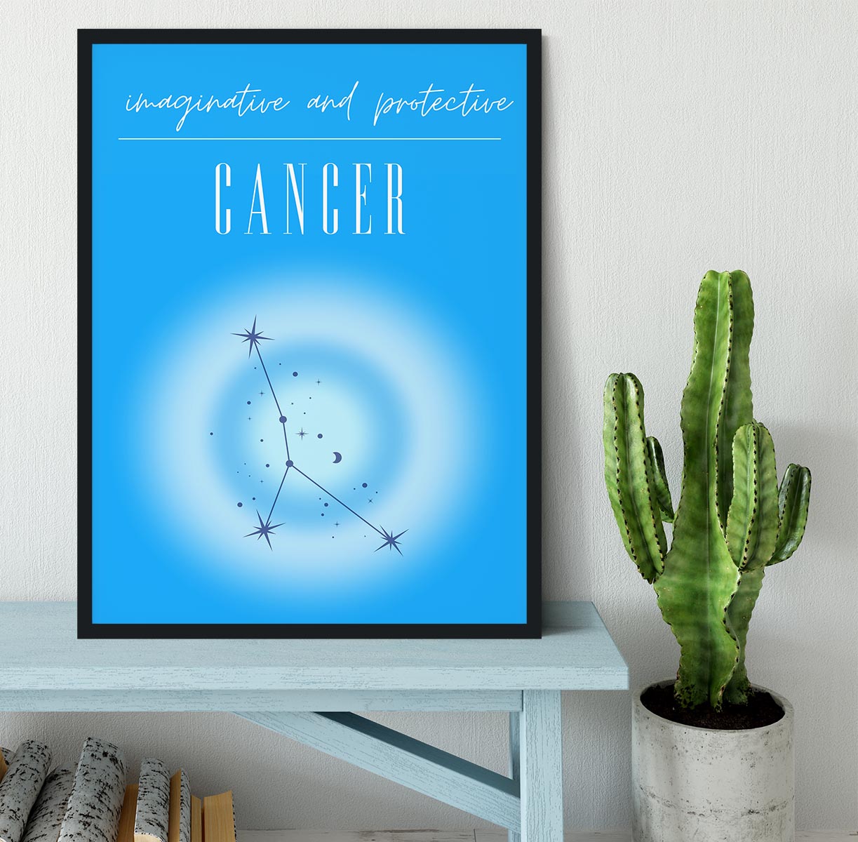 Cancer Zodiac Serenity Print Framed Print - Canvas Art Rocks - 2