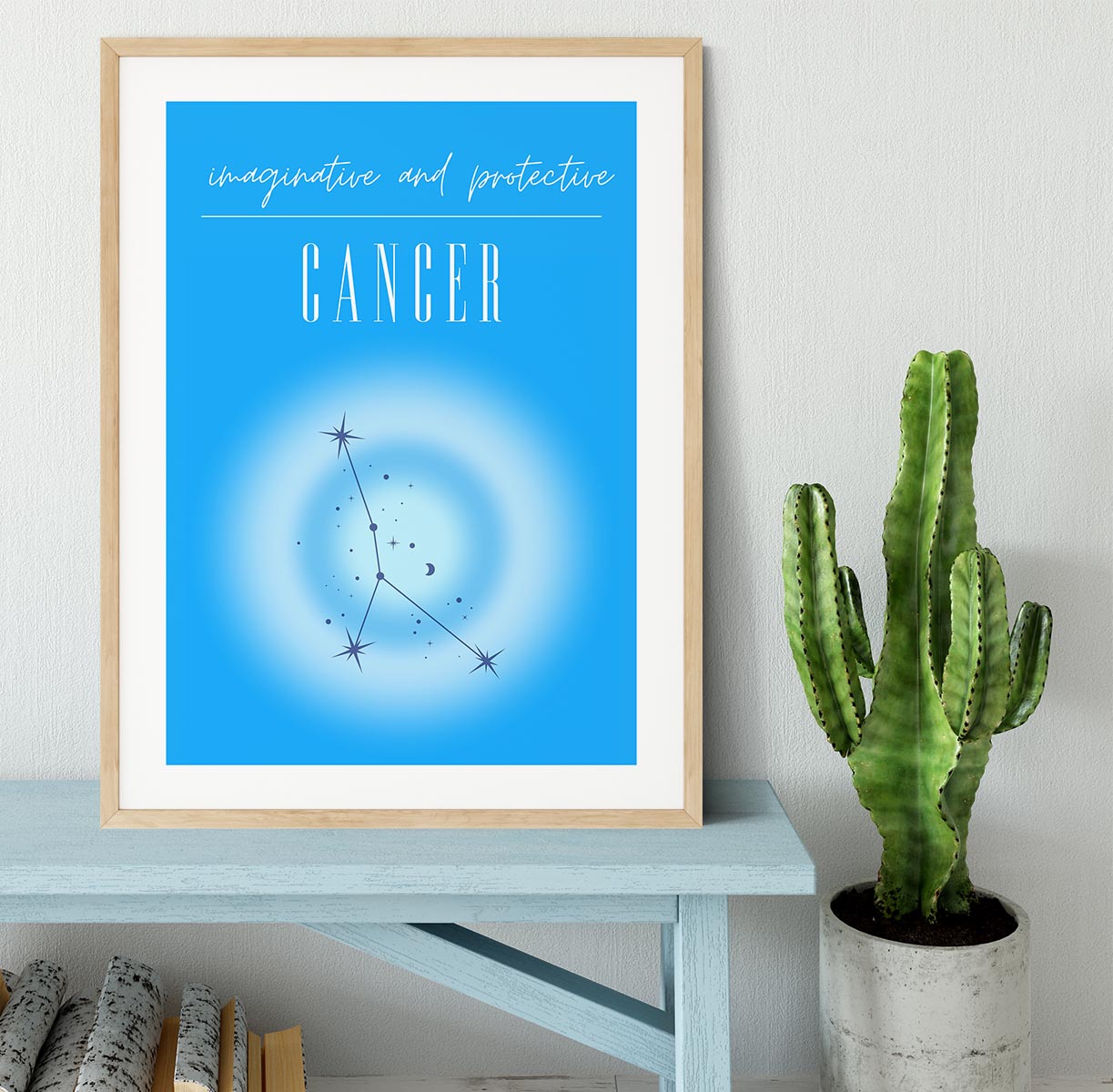 Cancer Zodiac Serenity Print Framed Print - Canvas Art Rocks - 3