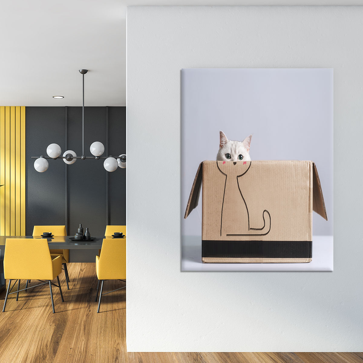 Cat in the box Canvas Print or Poster - 1x - 4