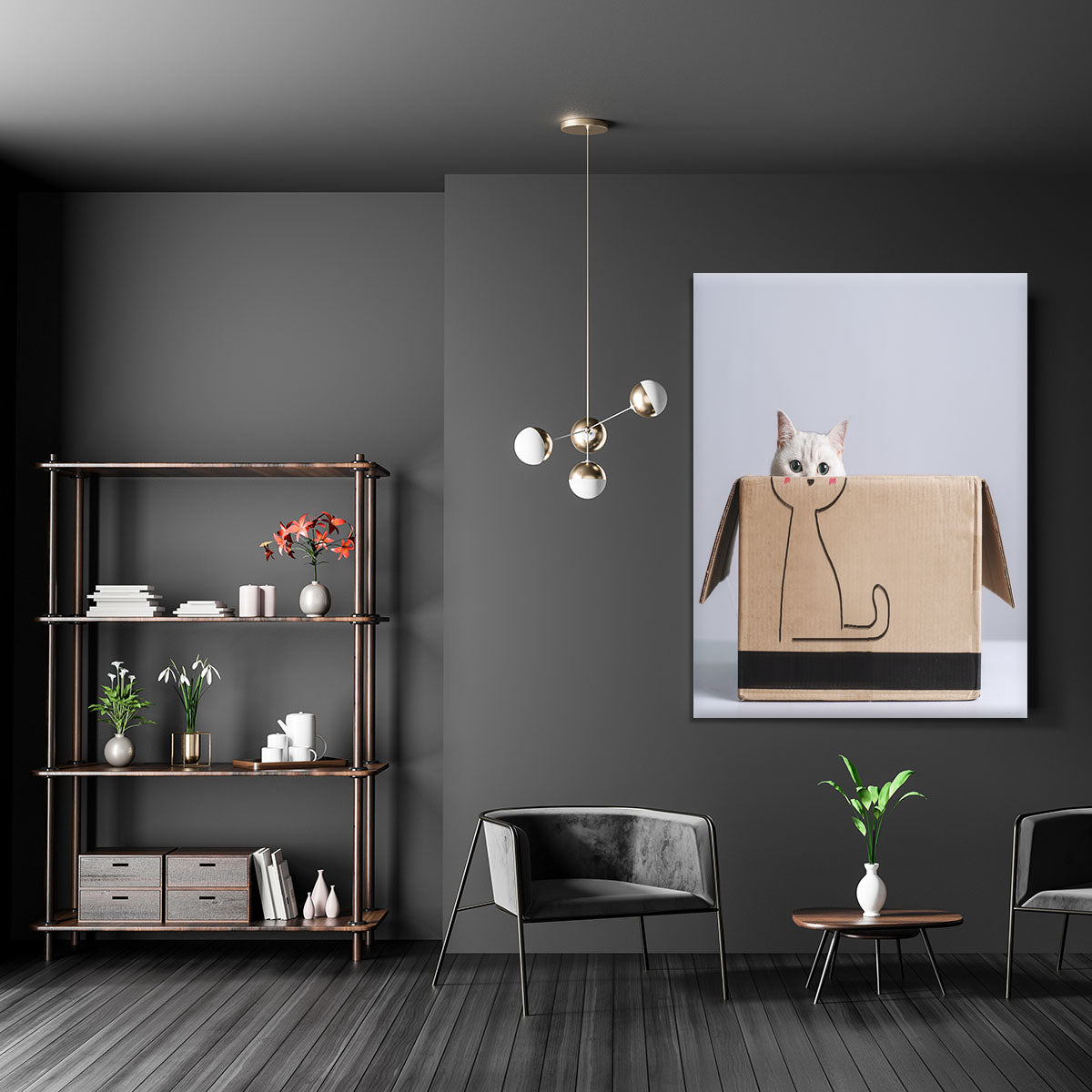 Cat in the box Canvas Print or Poster - 1x - 5