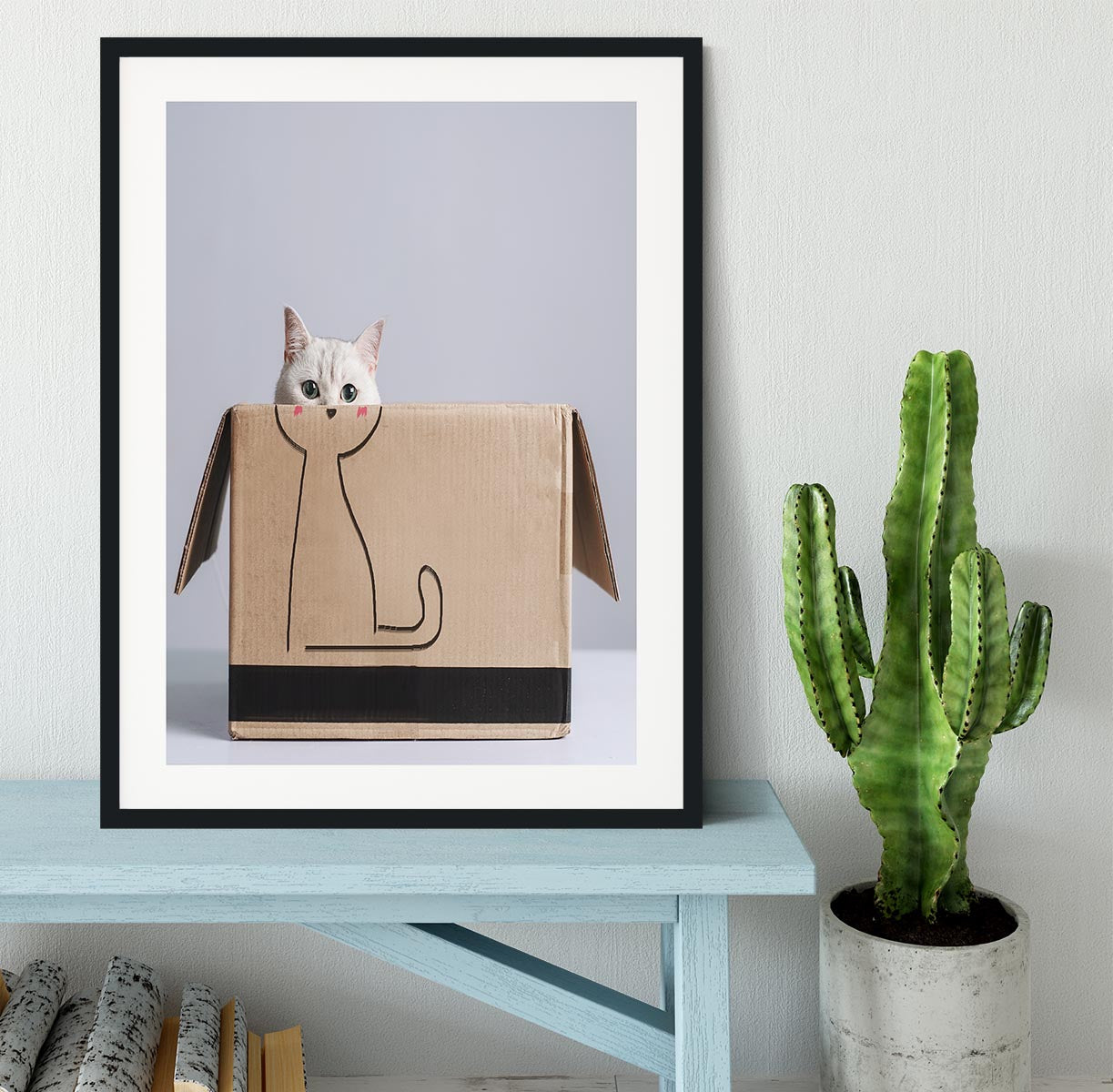 Cat in the box Framed Print - 1x - 1