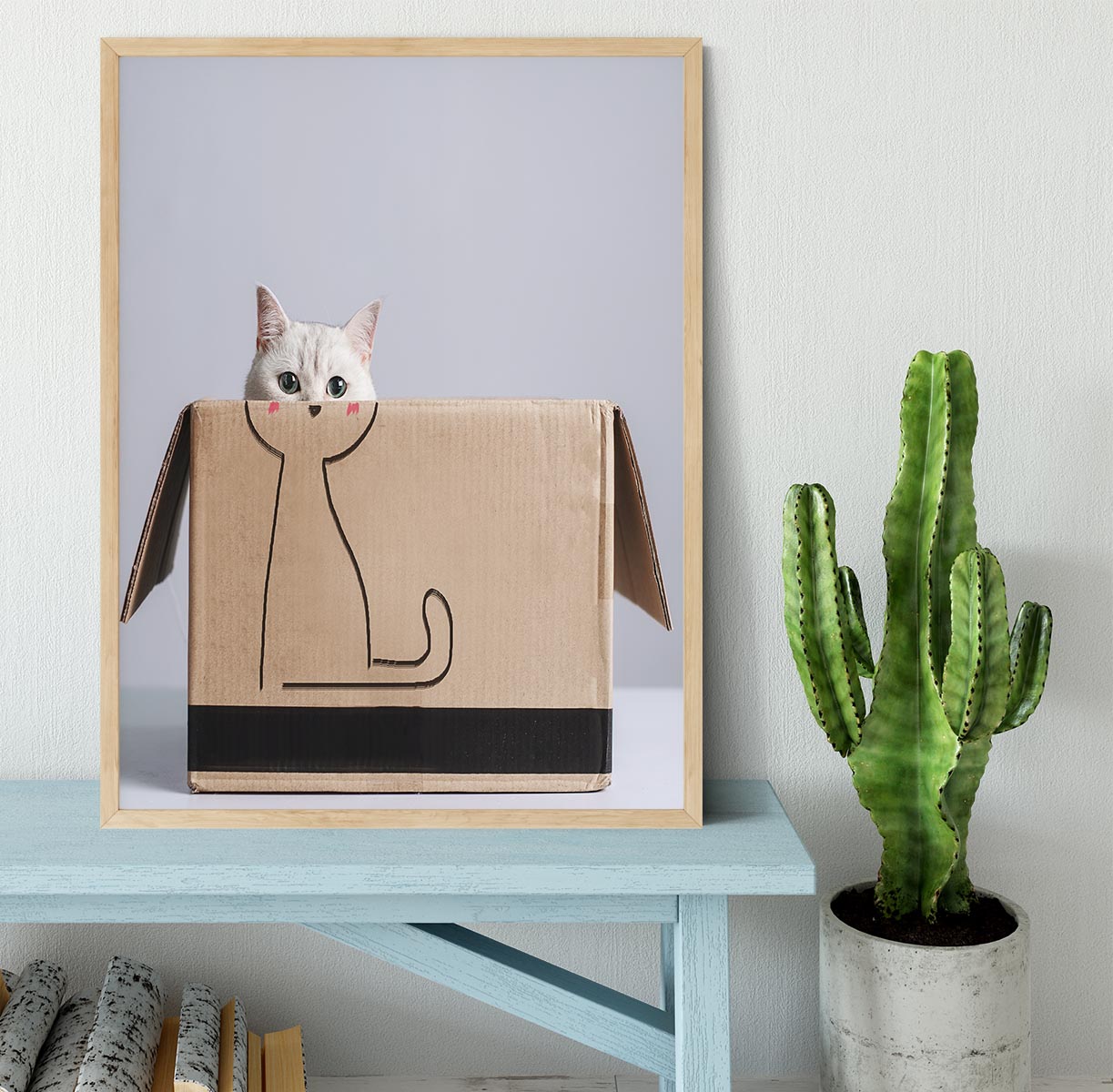 Cat in the box Framed Print - 1x - 4