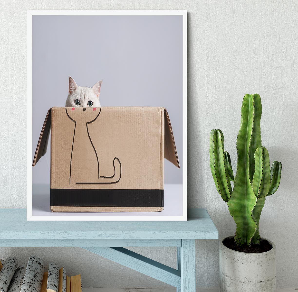 Cat in the box Framed Print - 1x -6