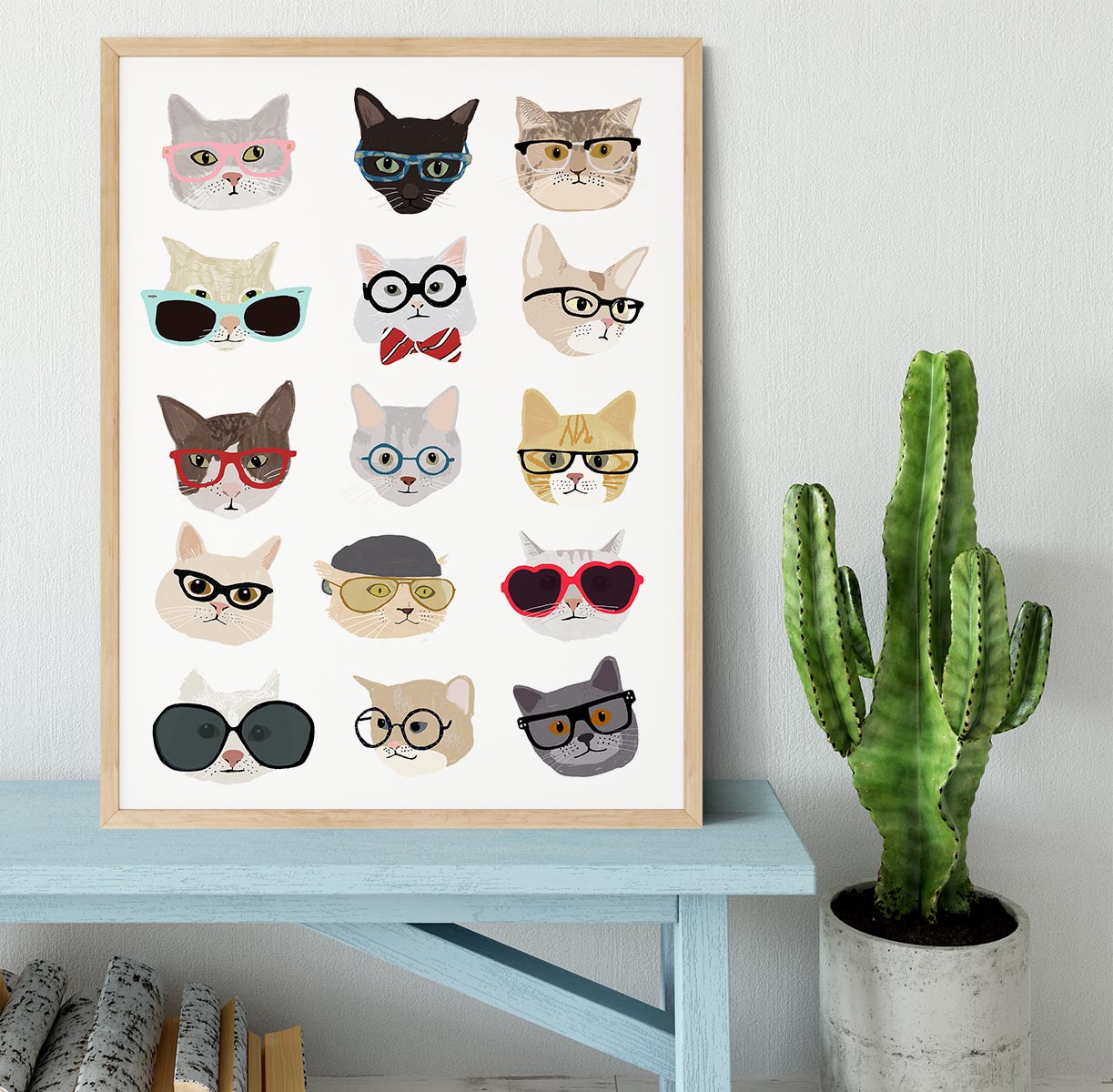 Cats With Glasses Framed Print - 1x - 4