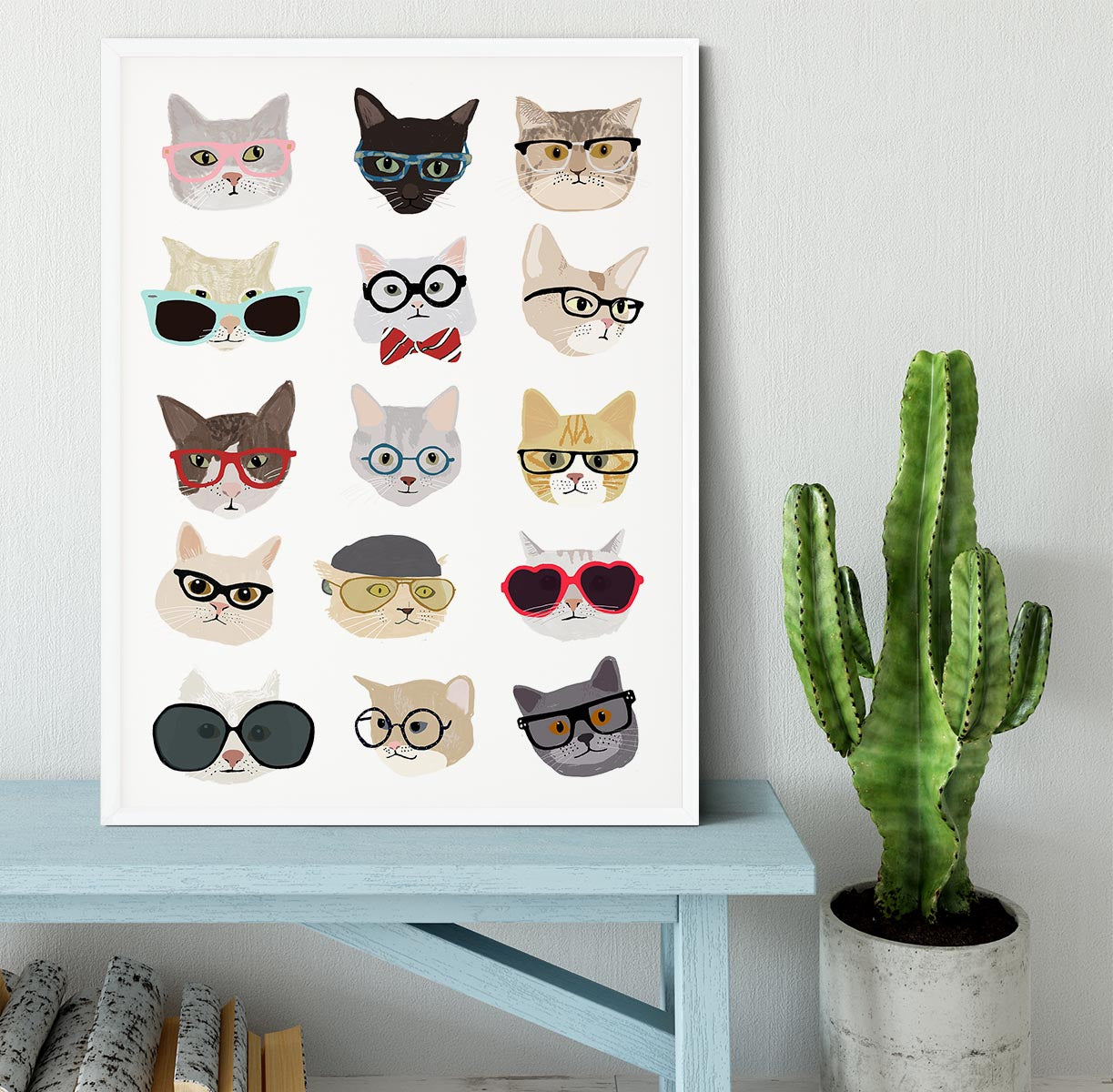 Cats With Glasses Framed Print - 1x -6