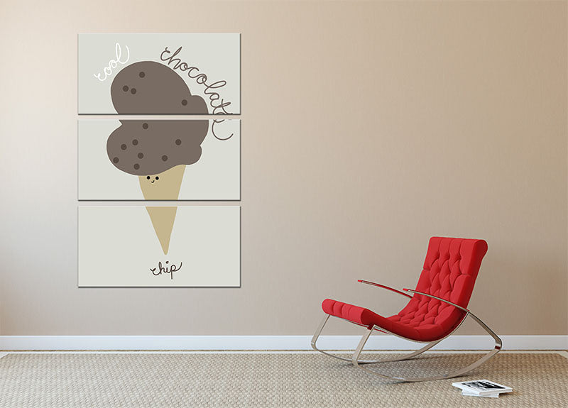 Chocolate Chip 3 Split Panel Canvas Print - 1x - 2