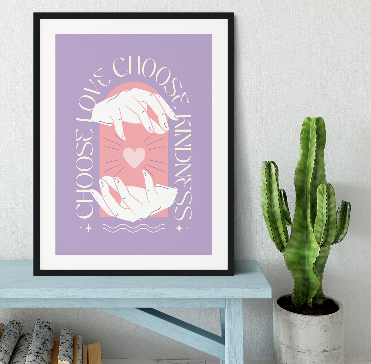 Choose Love Choose Kindness Framed Print - Canvas Art Rocks - 1