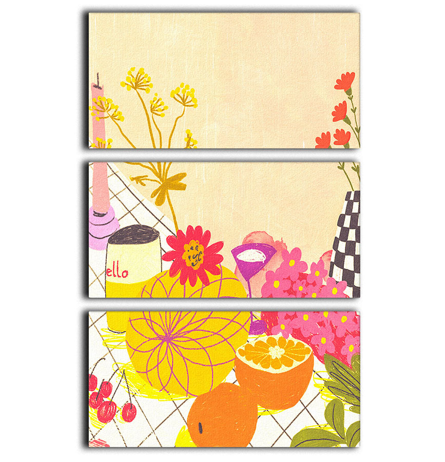 Citrus and flowers 3 Split Panel Canvas Print - Canvas Art Rocks - 1