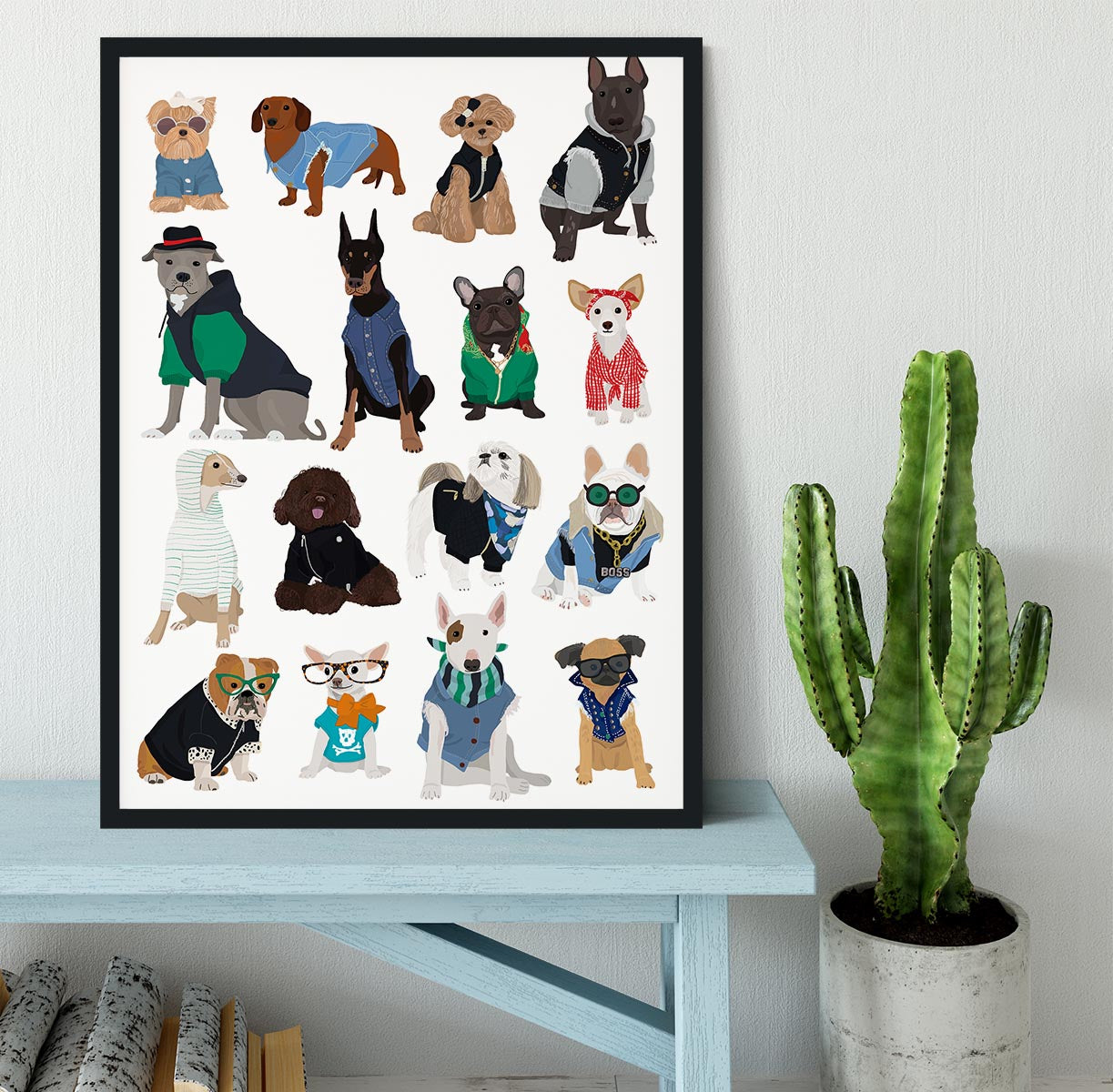 Cool Dog Print Framed Print - 1x - 2