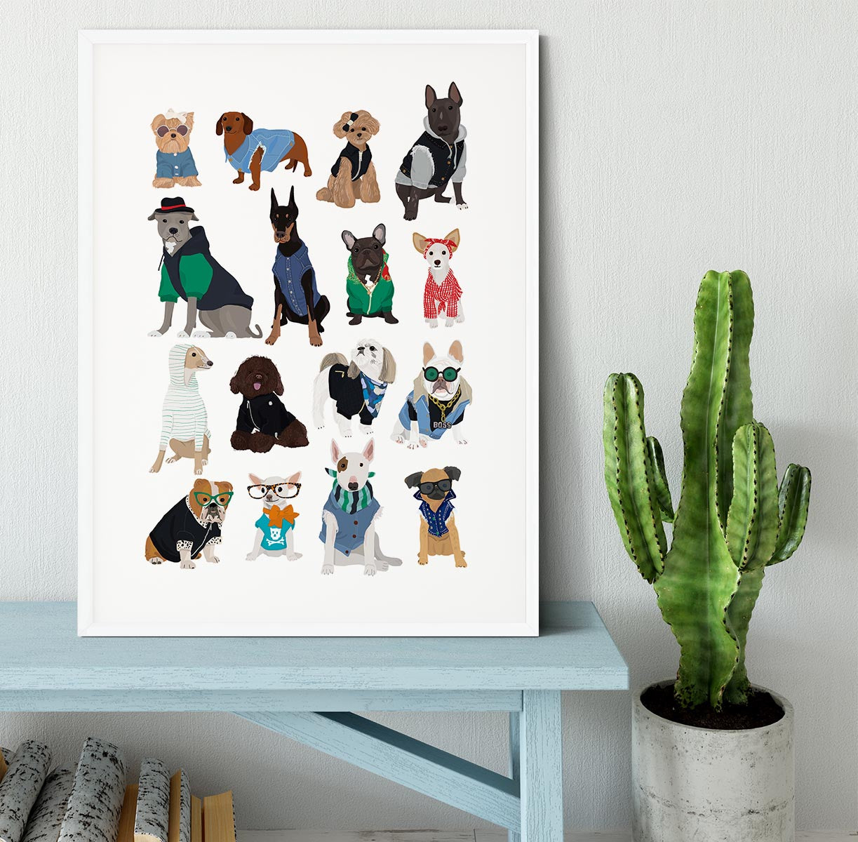 Cool Dog Print Framed Print - 1x - 5