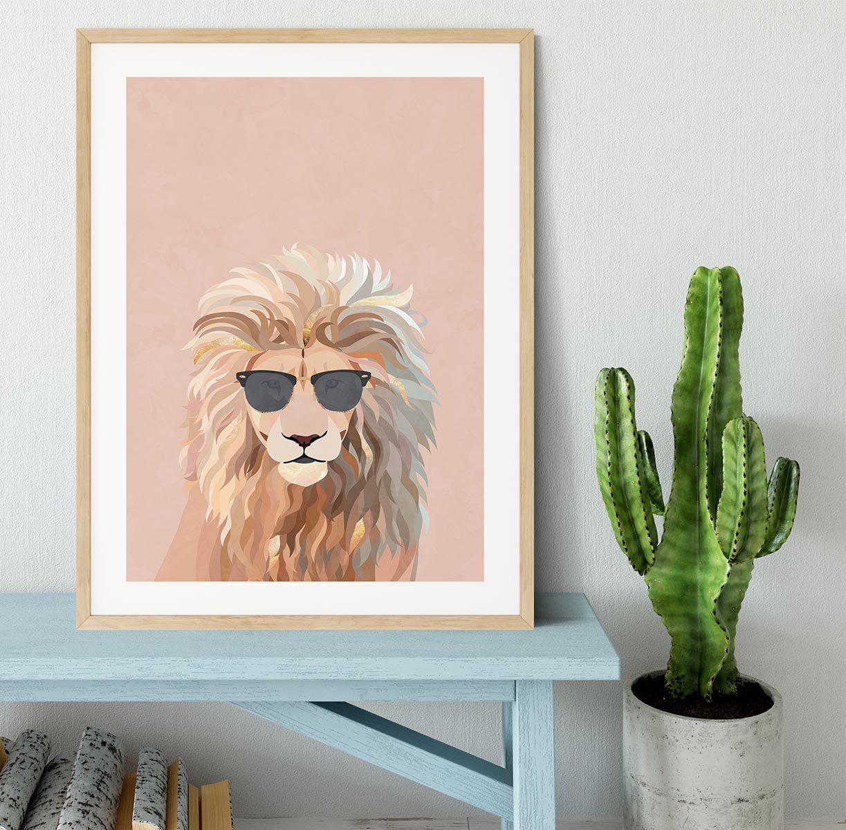 Cool cat lion Framed Print - 1x - 3