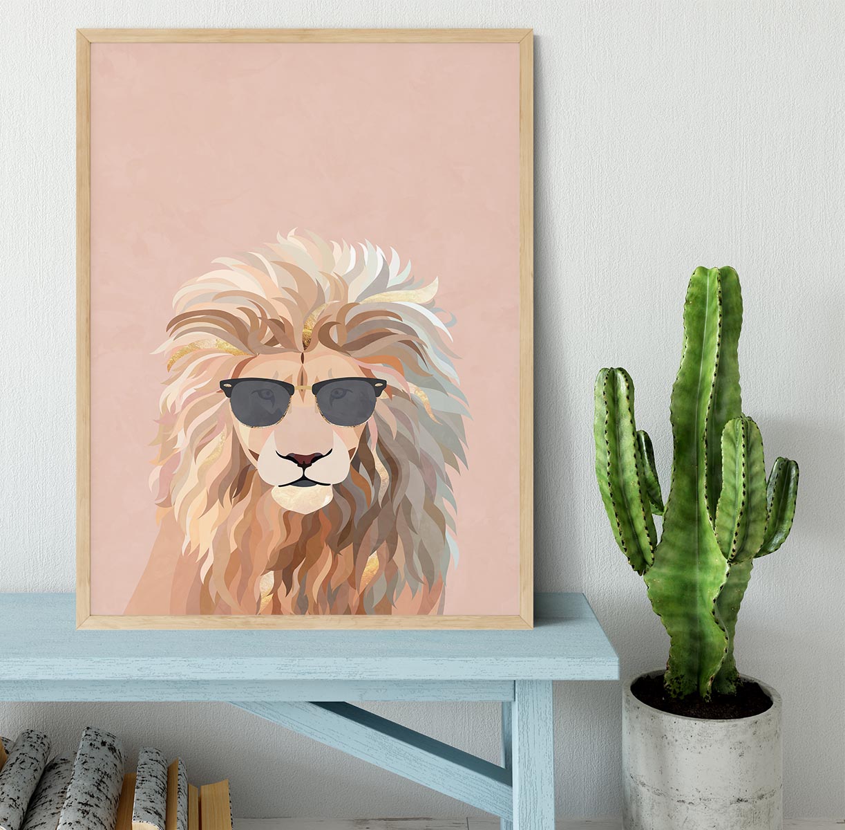 Cool cat lion Framed Print - 1x - 4