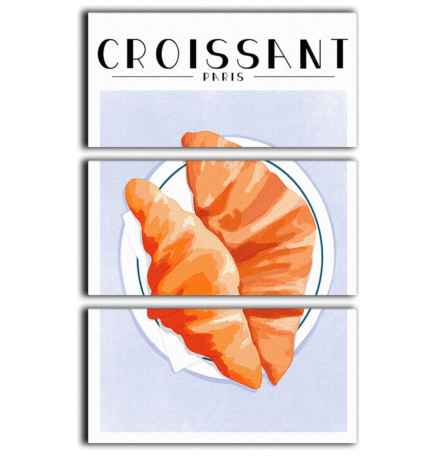 Croissant Paris 3 Split Panel Canvas Print - Canvas Art Rocks - 1