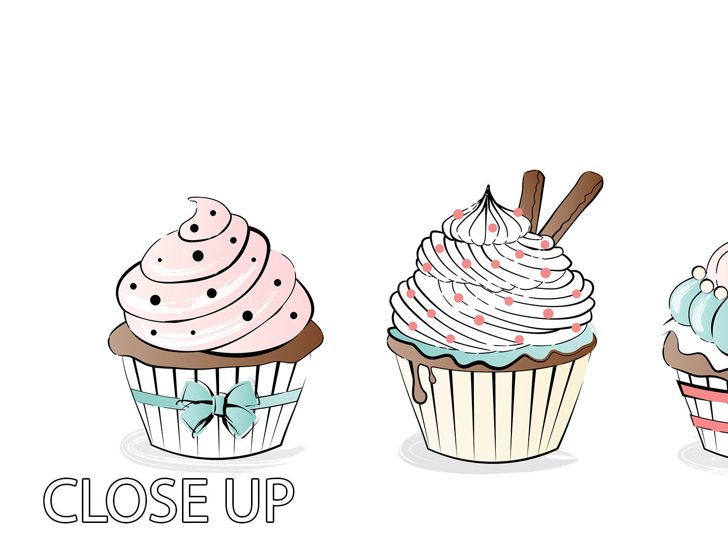 Cupcakes 3 Split Panel Canvas Print - Canvas Art Rocks - 3