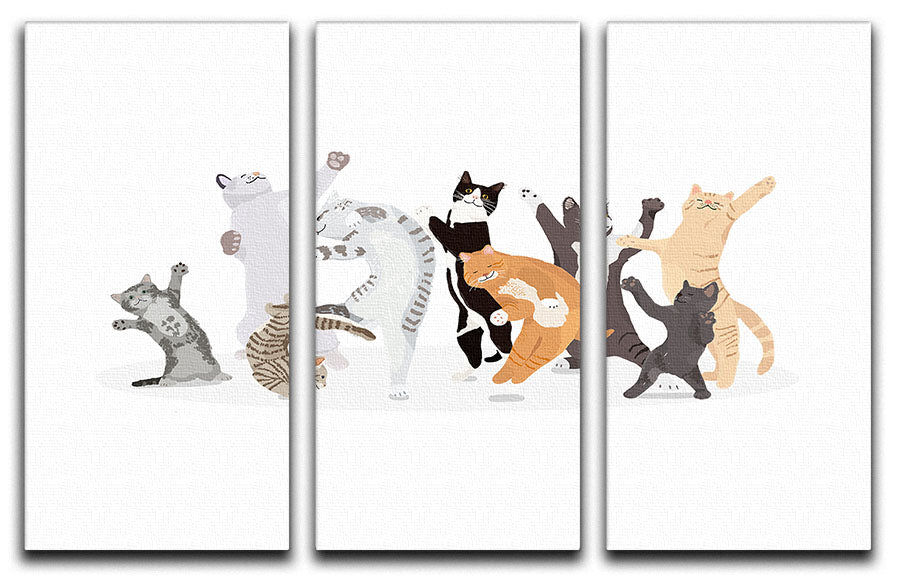 Dancing Cat 3 Split Panel Canvas Print - 1x - 1