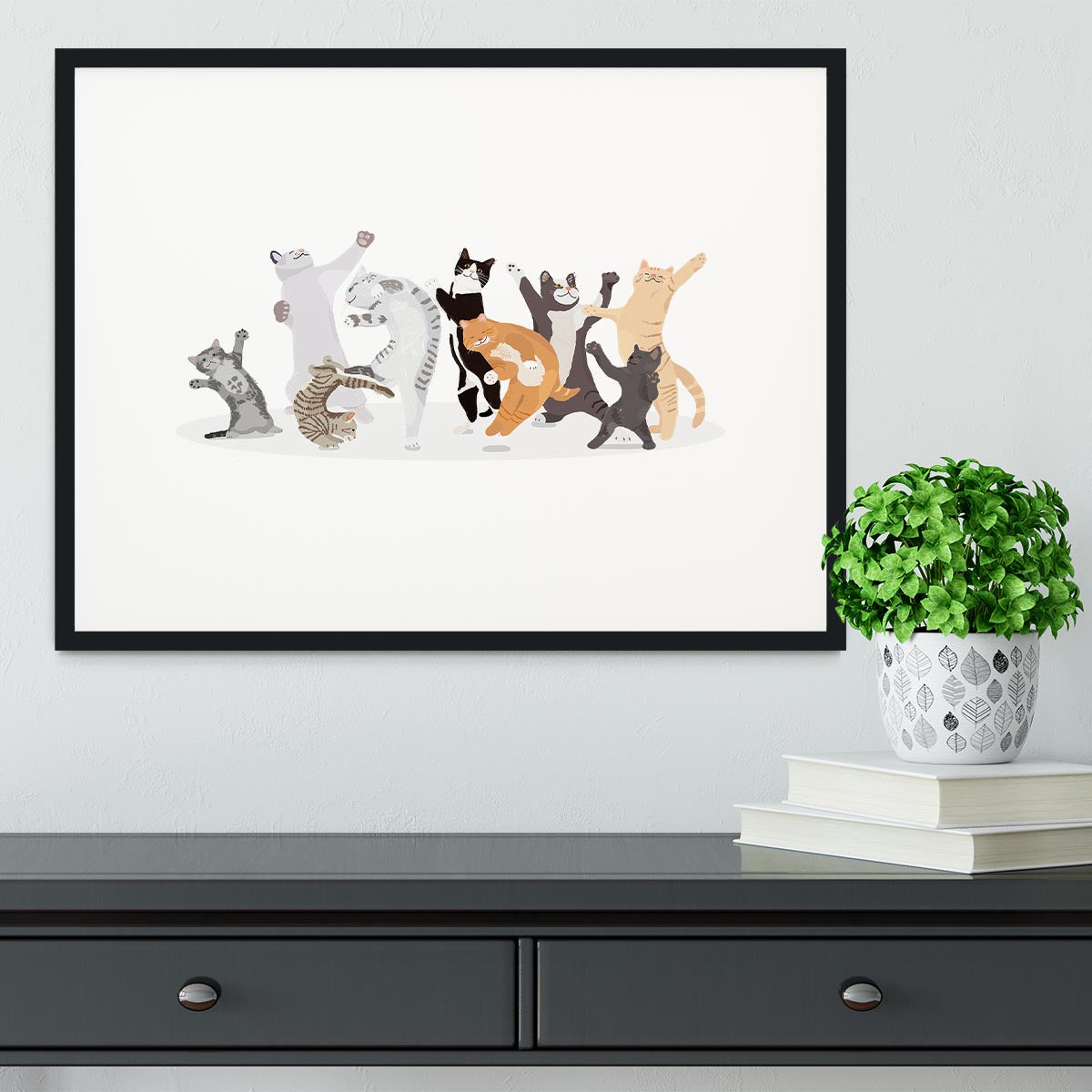 Dancing Cat Framed Print - 1x - 1