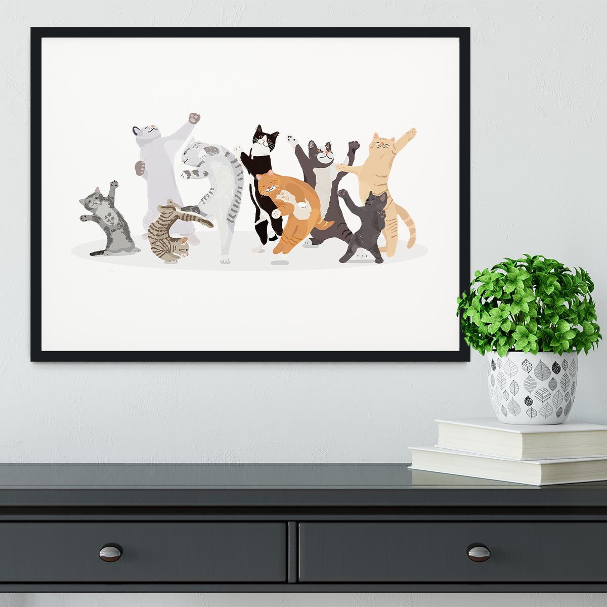 Dancing Cat Framed Print - 1x - 2