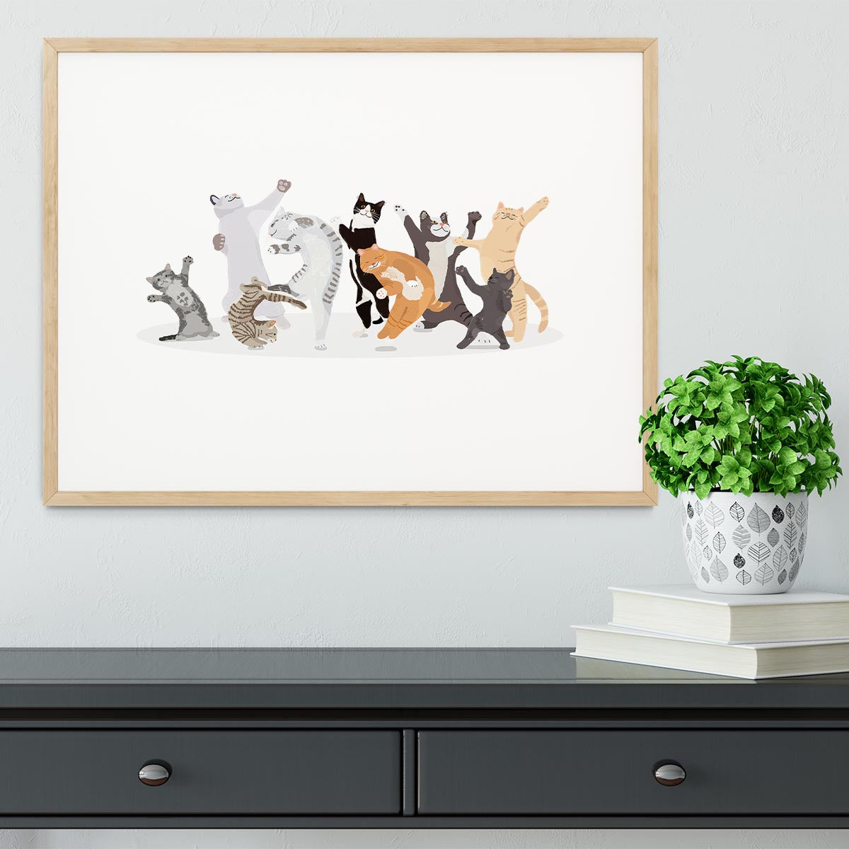 Dancing Cat Framed Print - 1x - 3