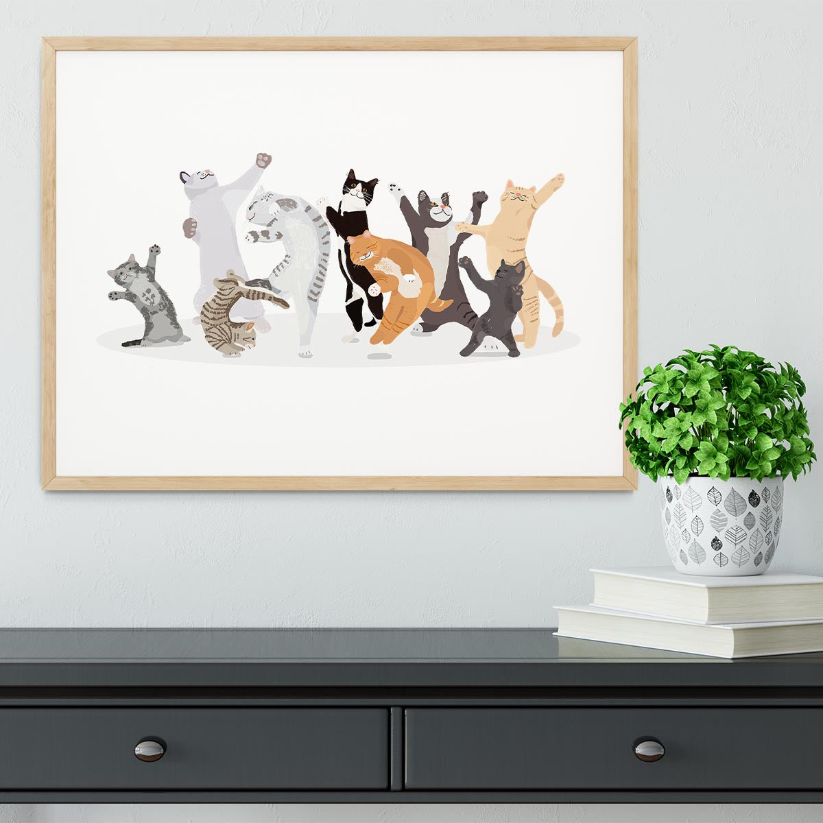 Dancing Cat Framed Print - 1x - 4