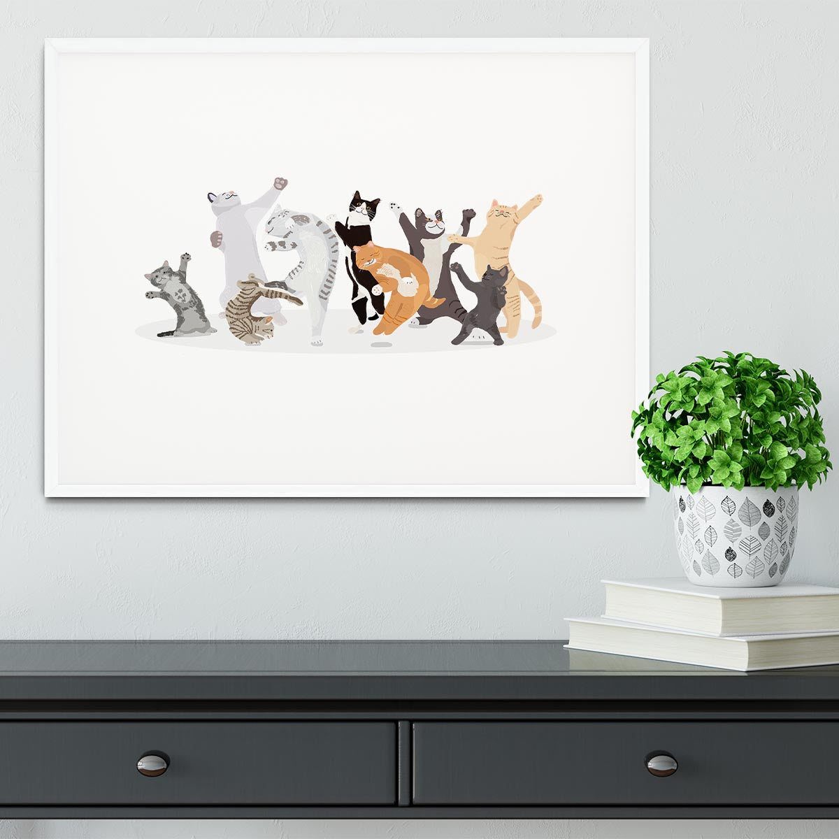 Dancing Cat Framed Print - 1x - 5