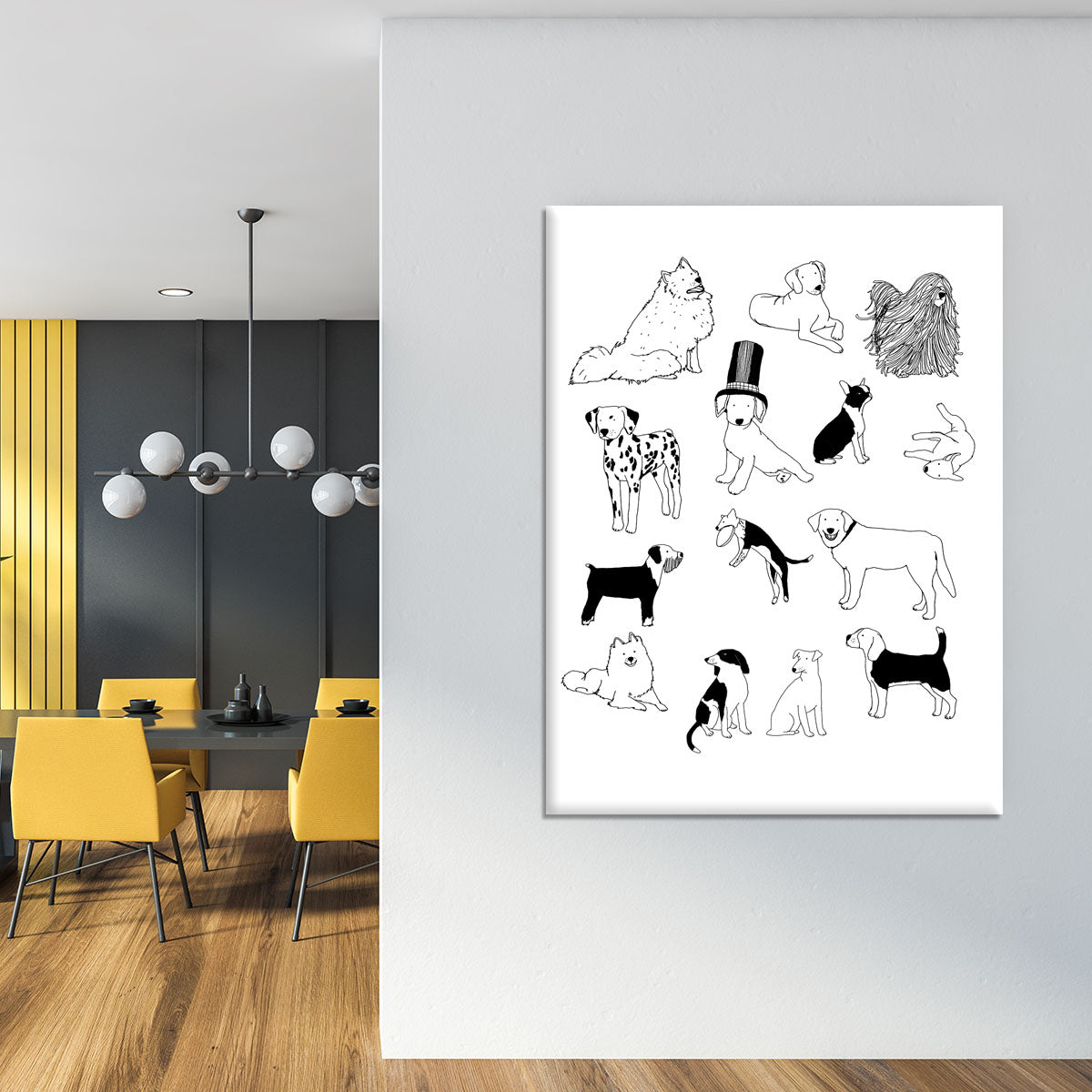 Dogs Canvas Print or Poster - 1x - 4