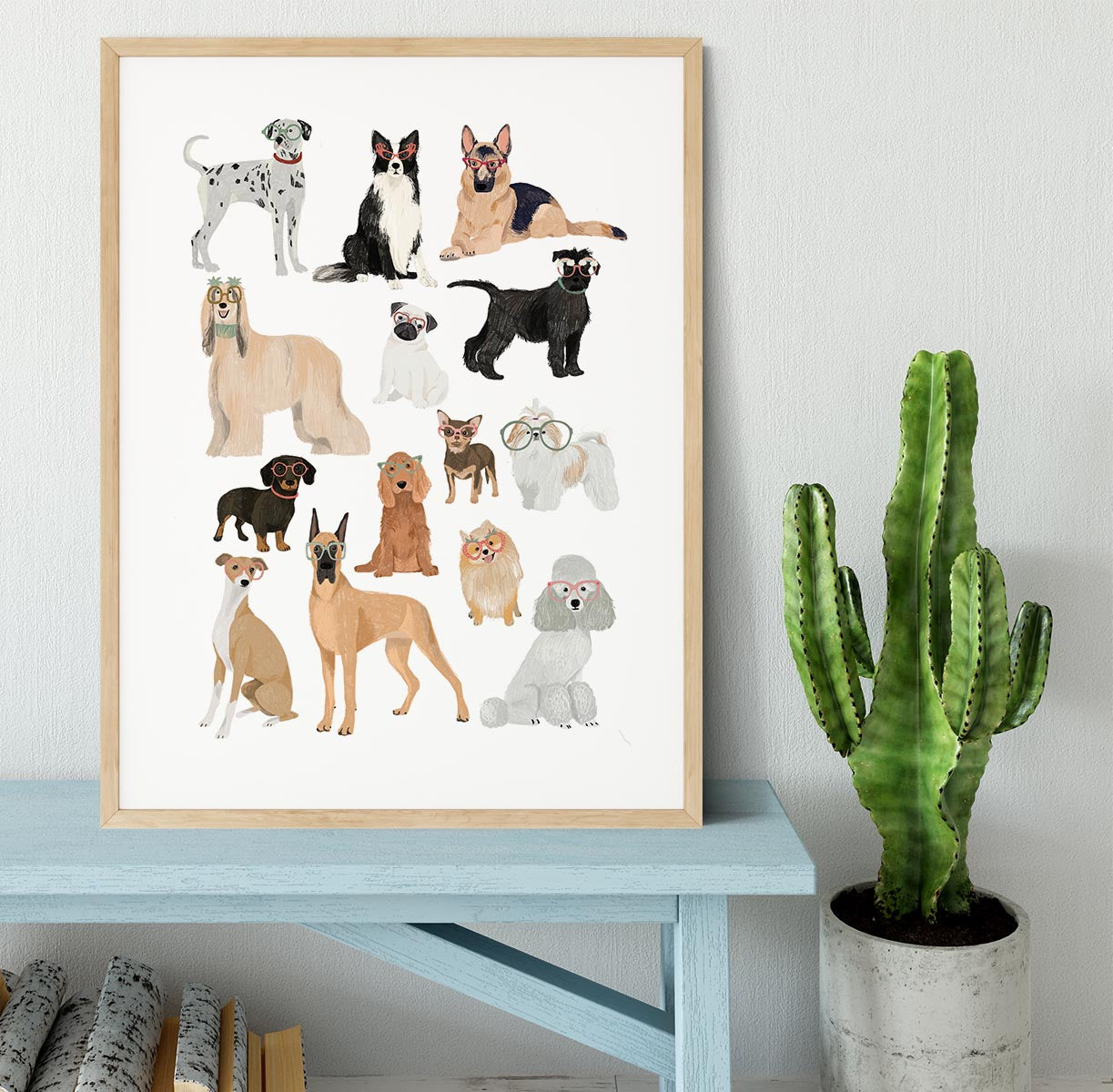 Dogs in glasses Print Framed Print - 1x - 3