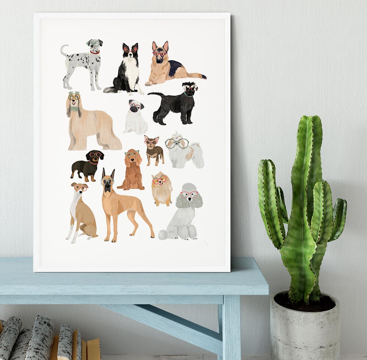 Dogs in glasses Print Framed Print - 1x - 5