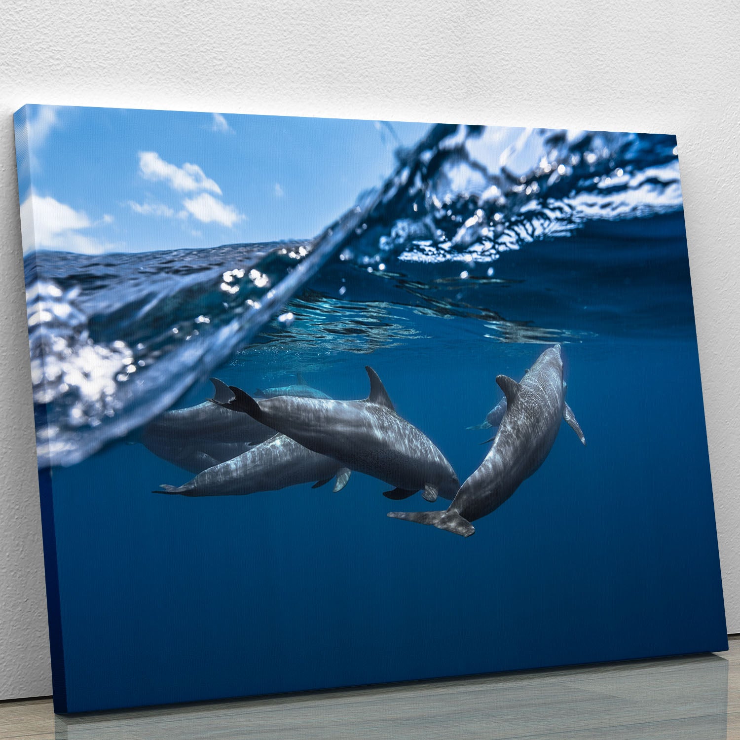 Dolphins Jumping Canvas Print or Poster - 1x - 1