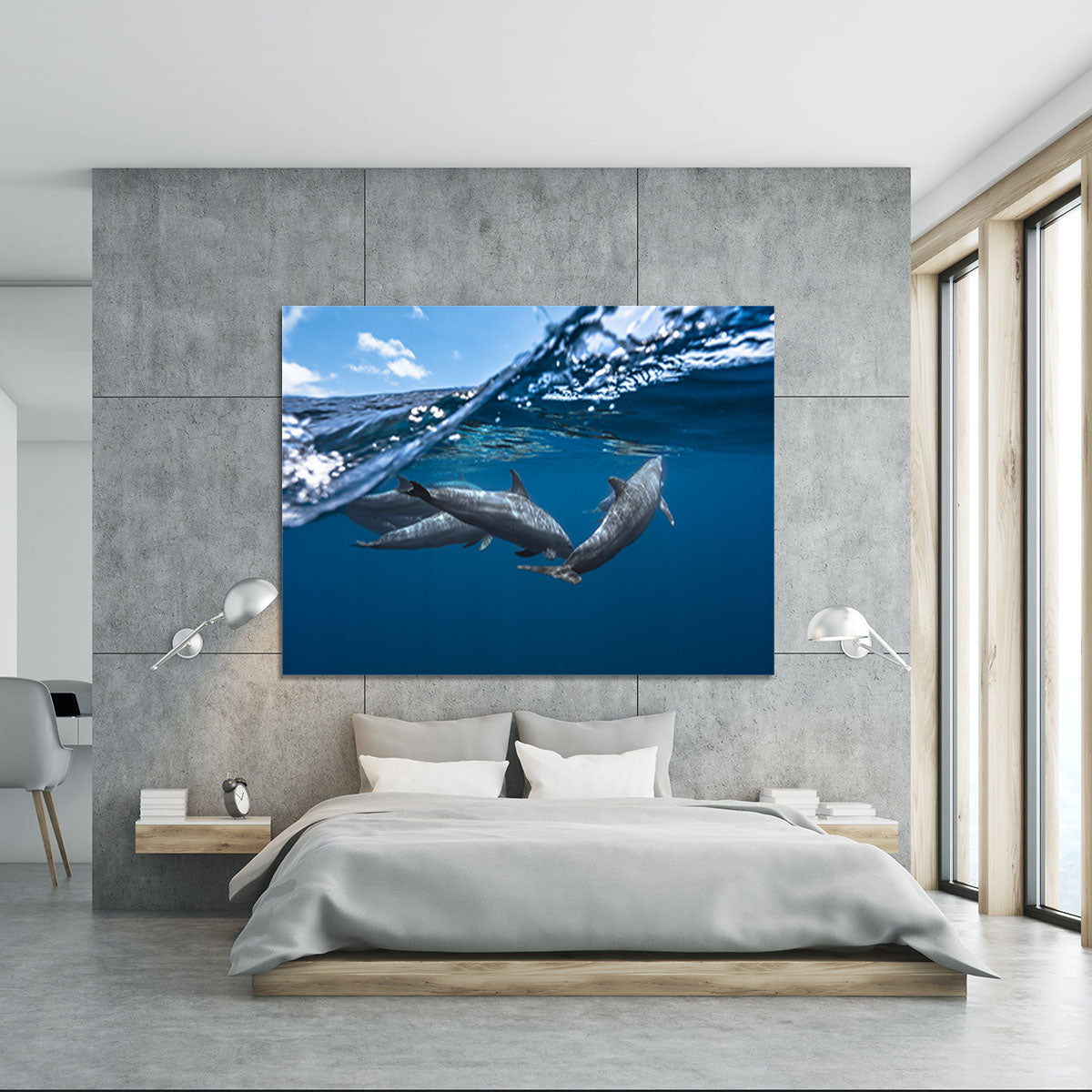 Dolphins Jumping Canvas Print or Poster - 1x - 5
