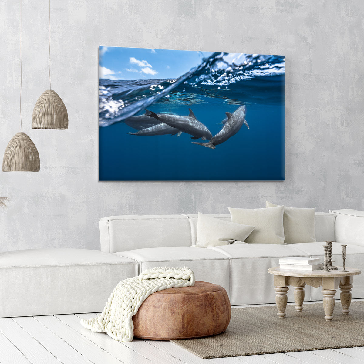 Dolphins Jumping Canvas Print or Poster - 1x - 6
