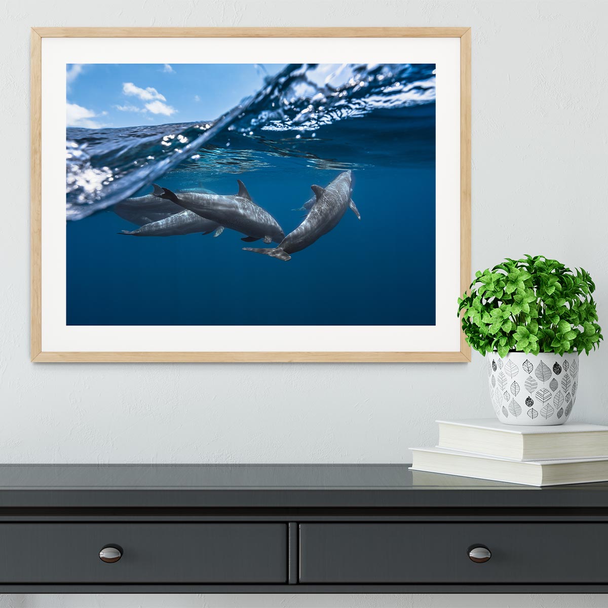 Dolphins Jumping Framed Print - 1x - 3