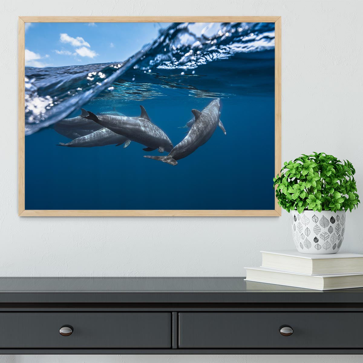 Dolphins Jumping Framed Print - 1x - 4