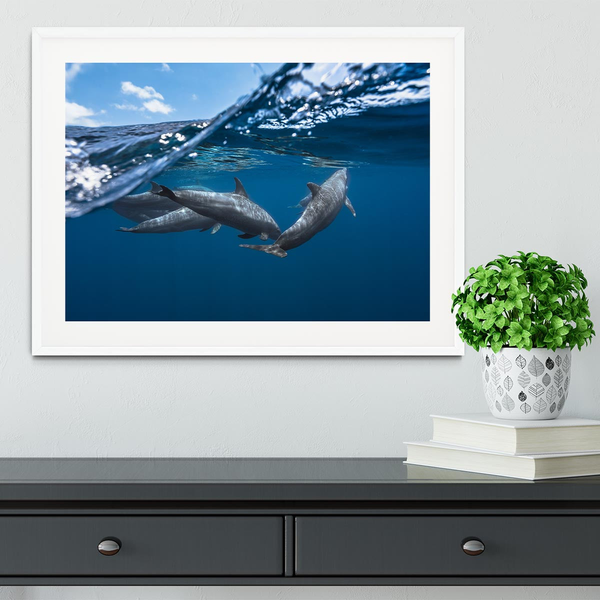 Dolphins Jumping Framed Print - 1x - 5