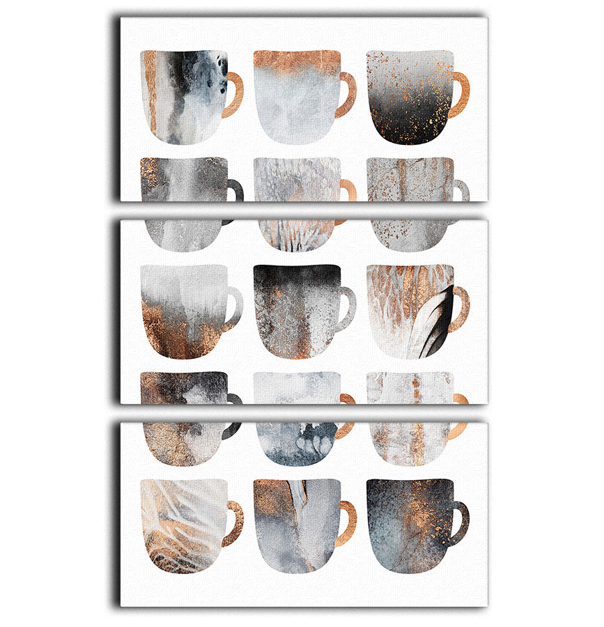 Dreamy Coffee Cups 3 Split Panel Canvas Print - Canvas Art Rocks - 1