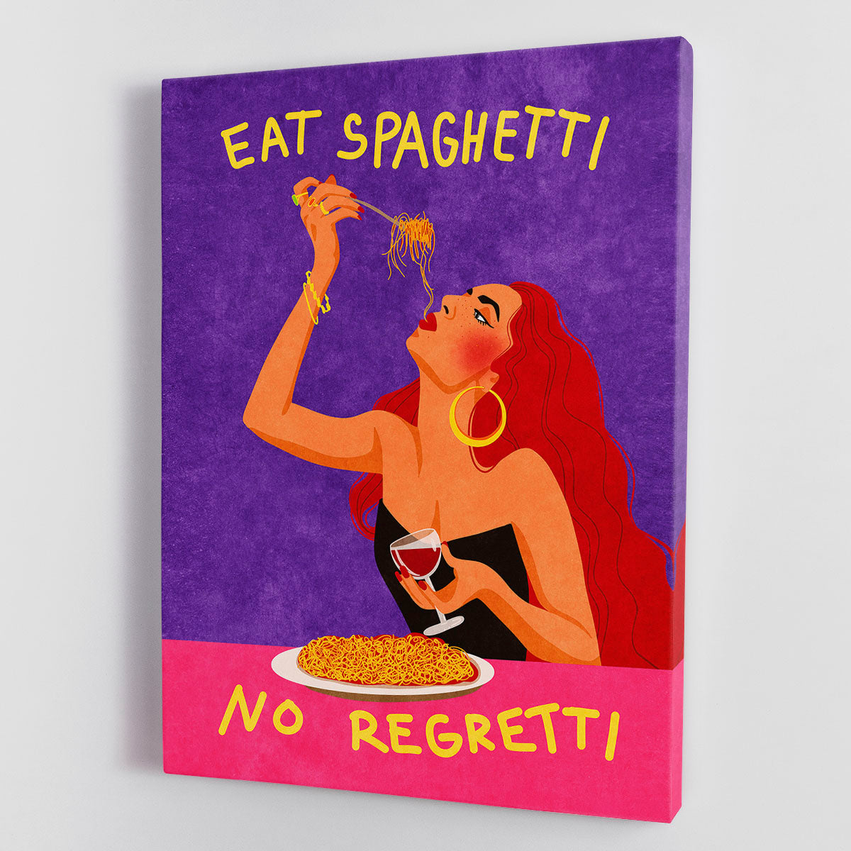 Eat spaghetti no regretti Canvas Print or Poster - Canvas Art Rocks - 1