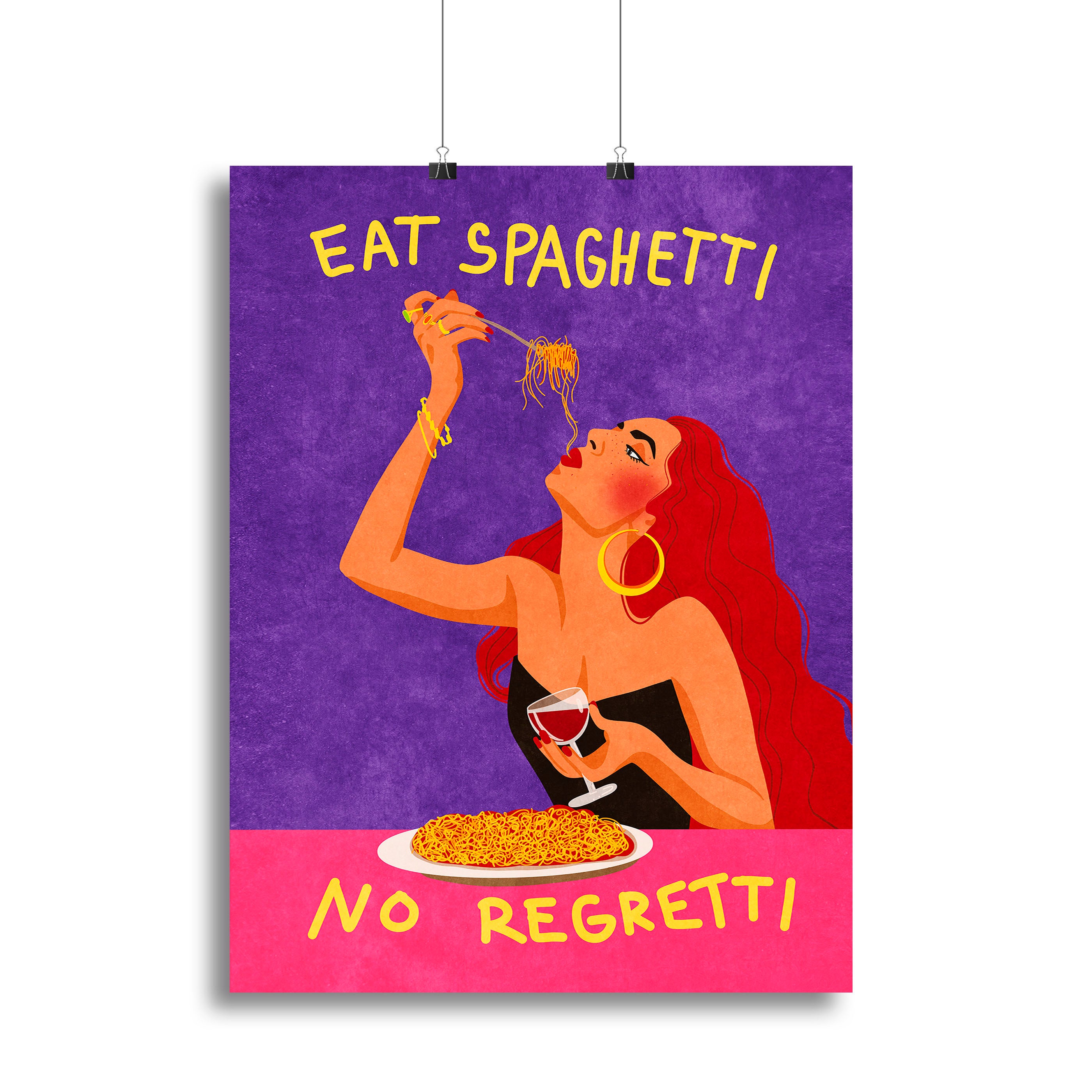 Eat spaghetti no regretti Canvas Print or Poster - Canvas Art Rocks - 2