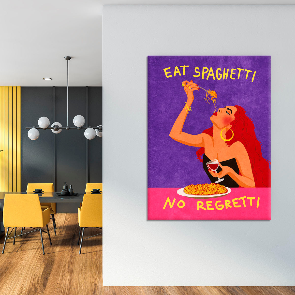 Eat spaghetti no regretti Canvas Print or Poster - Canvas Art Rocks - 4