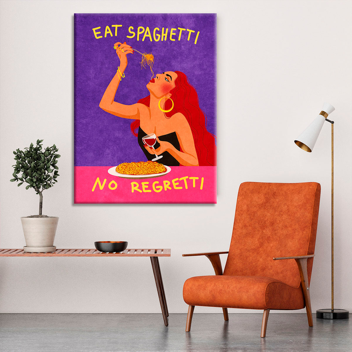 Eat spaghetti no regretti Canvas Print or Poster - Canvas Art Rocks - 6