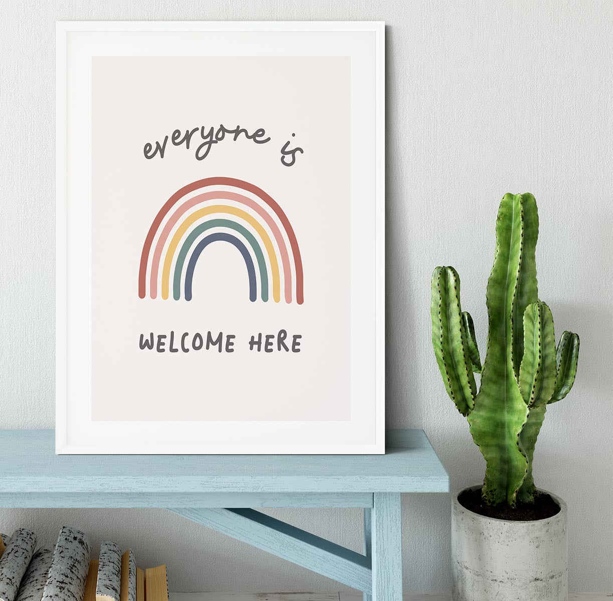 Everyone Is Welcome Here Framed Print - Canvas Art Rocks - 5