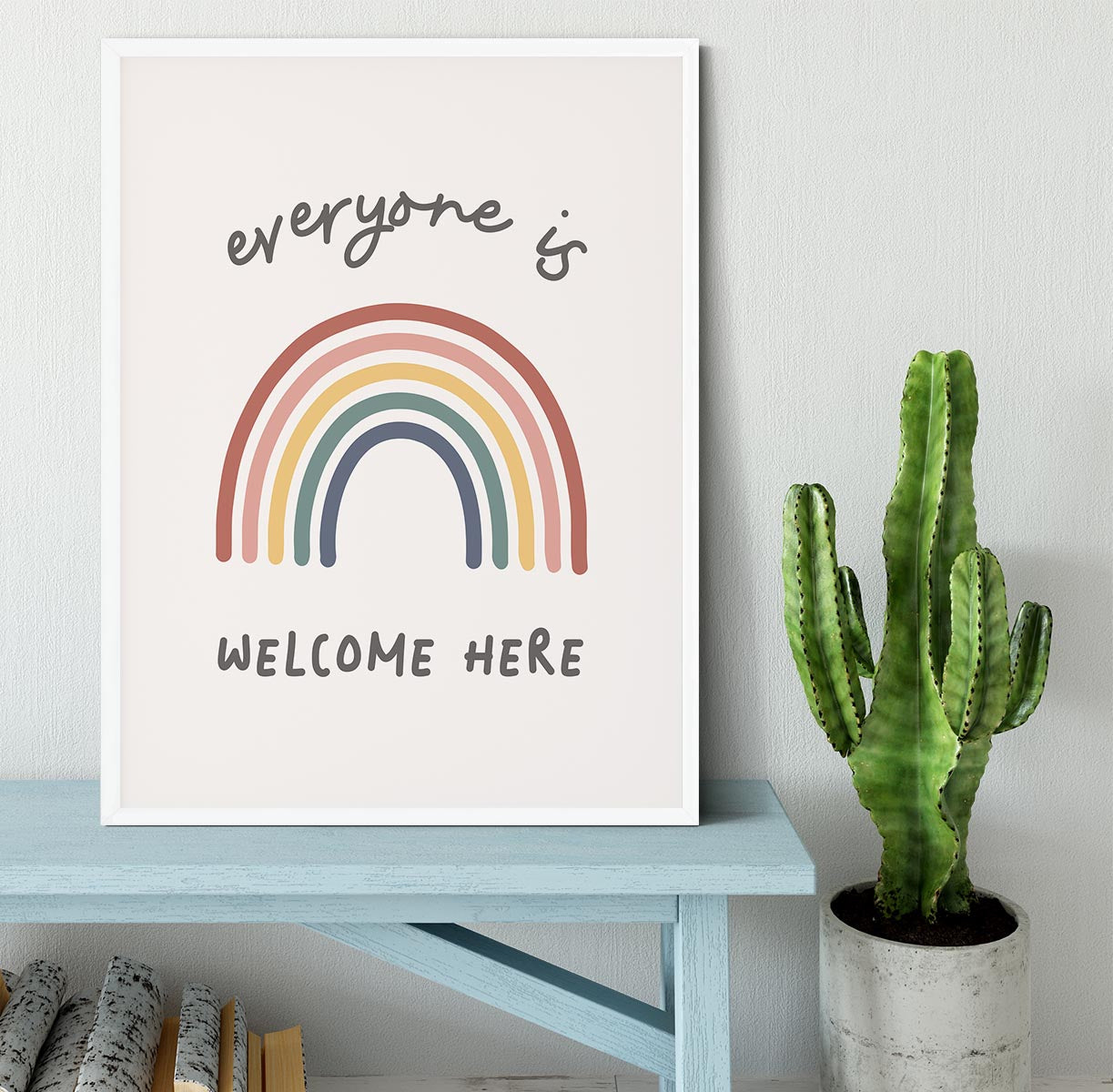 Everyone Is Welcome Here Framed Print - Canvas Art Rocks -6