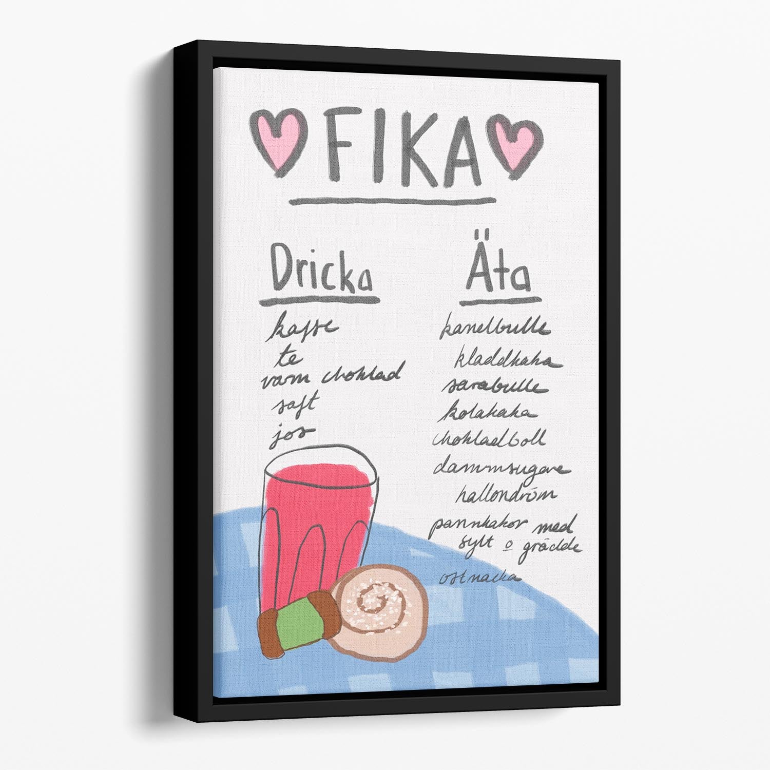 Fika Floating Framed Canvas - Canvas Art Rocks - 1