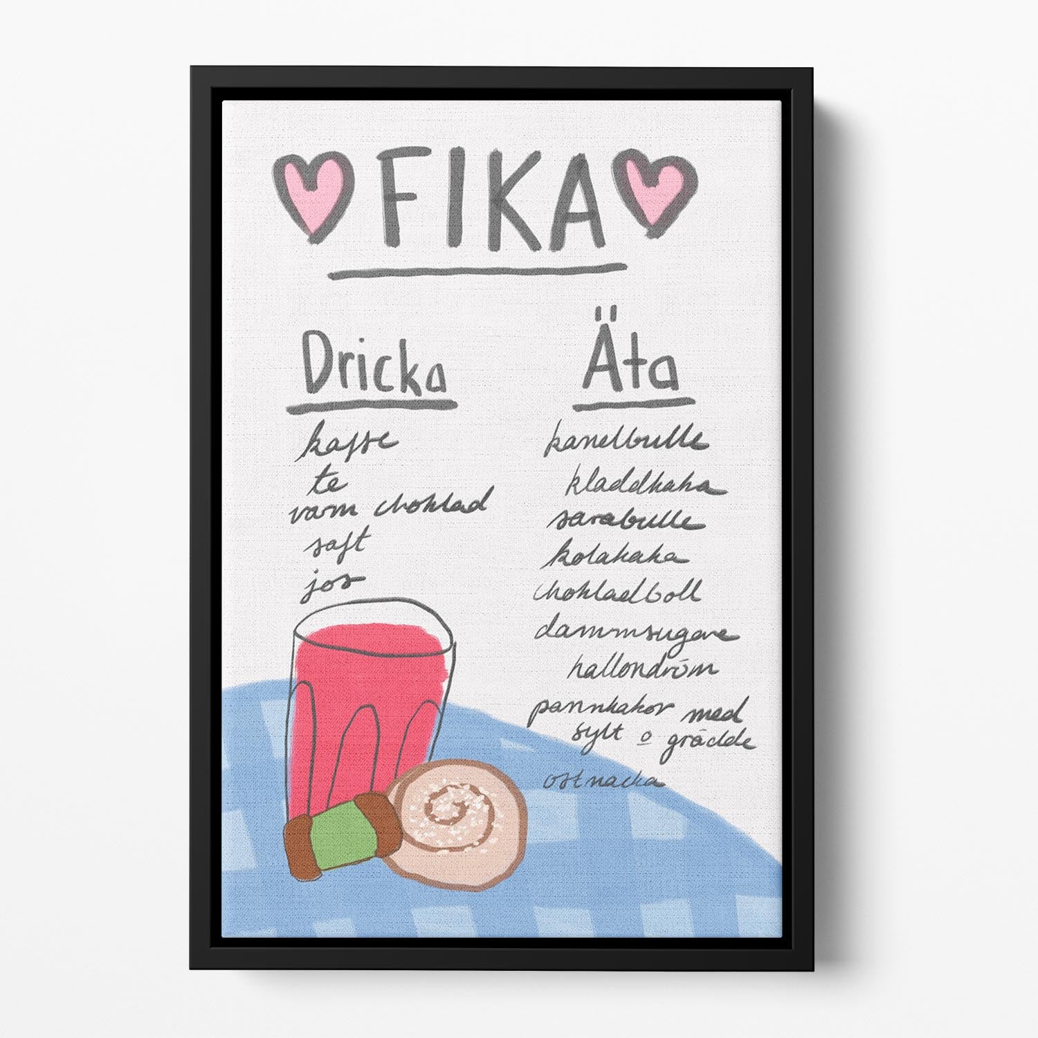 Fika Floating Framed Canvas - Canvas Art Rocks - 2