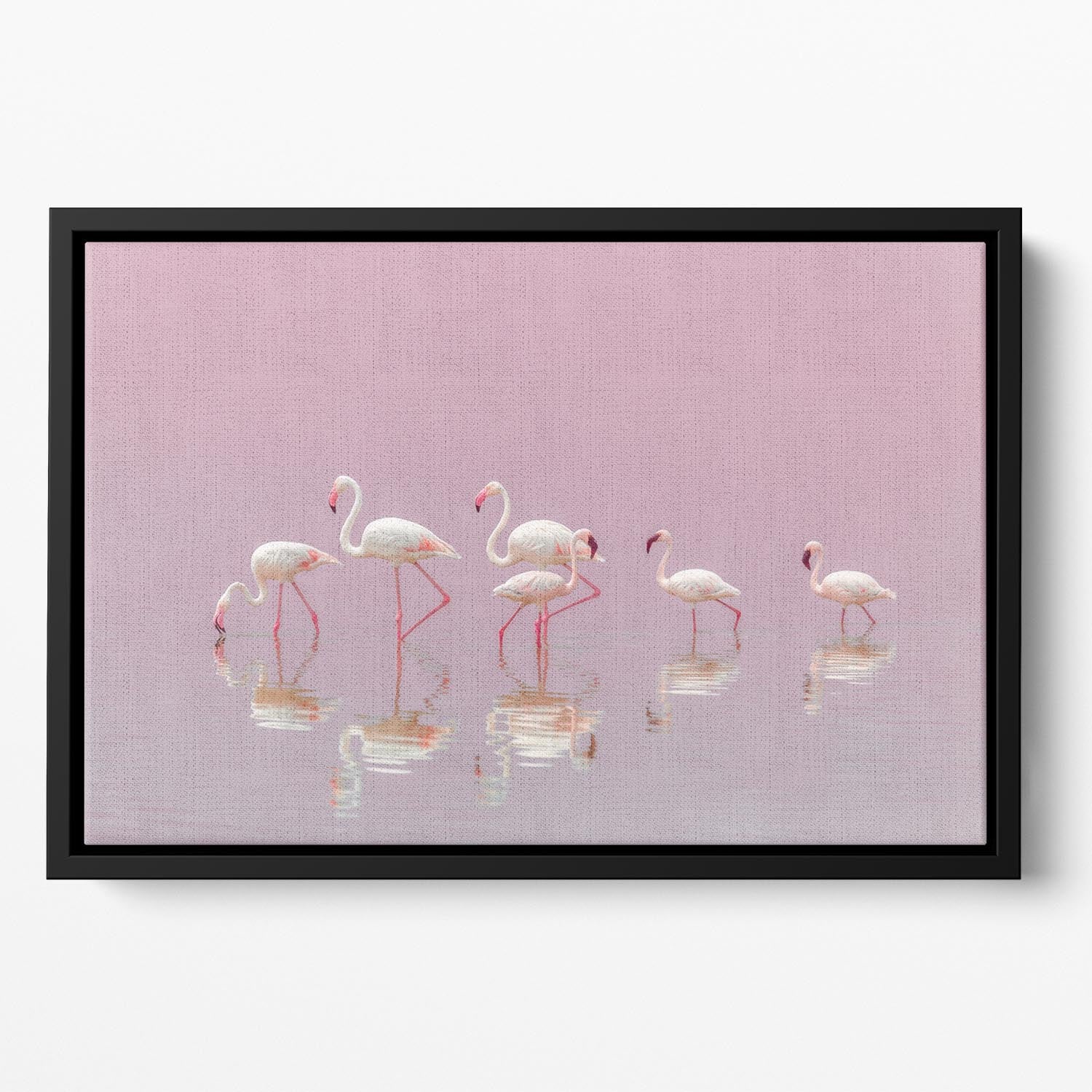 Flamingos Floating Framed Canvas - 1x - 2