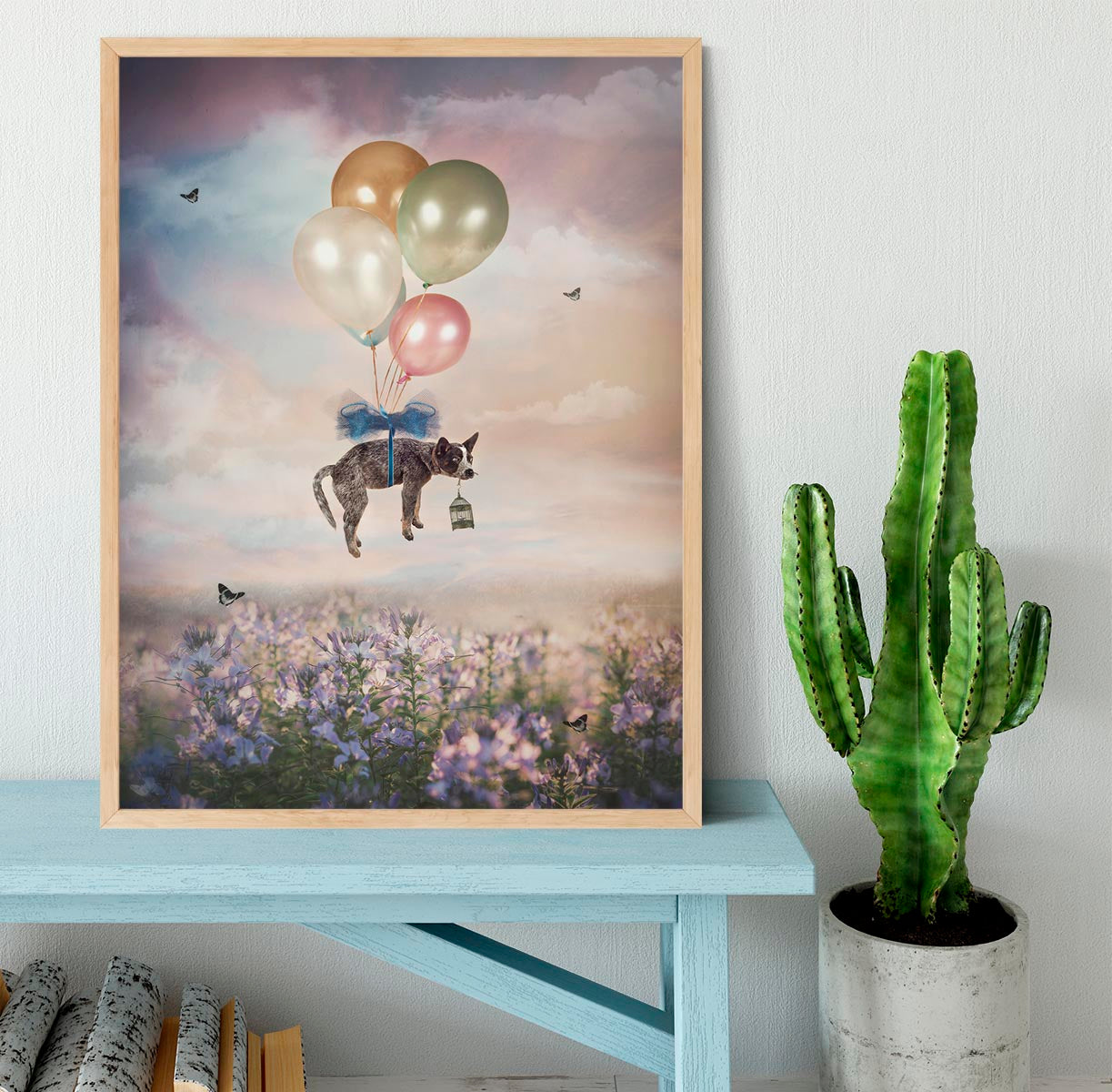 Floating Gift Dog Framed Print - 1x - 4