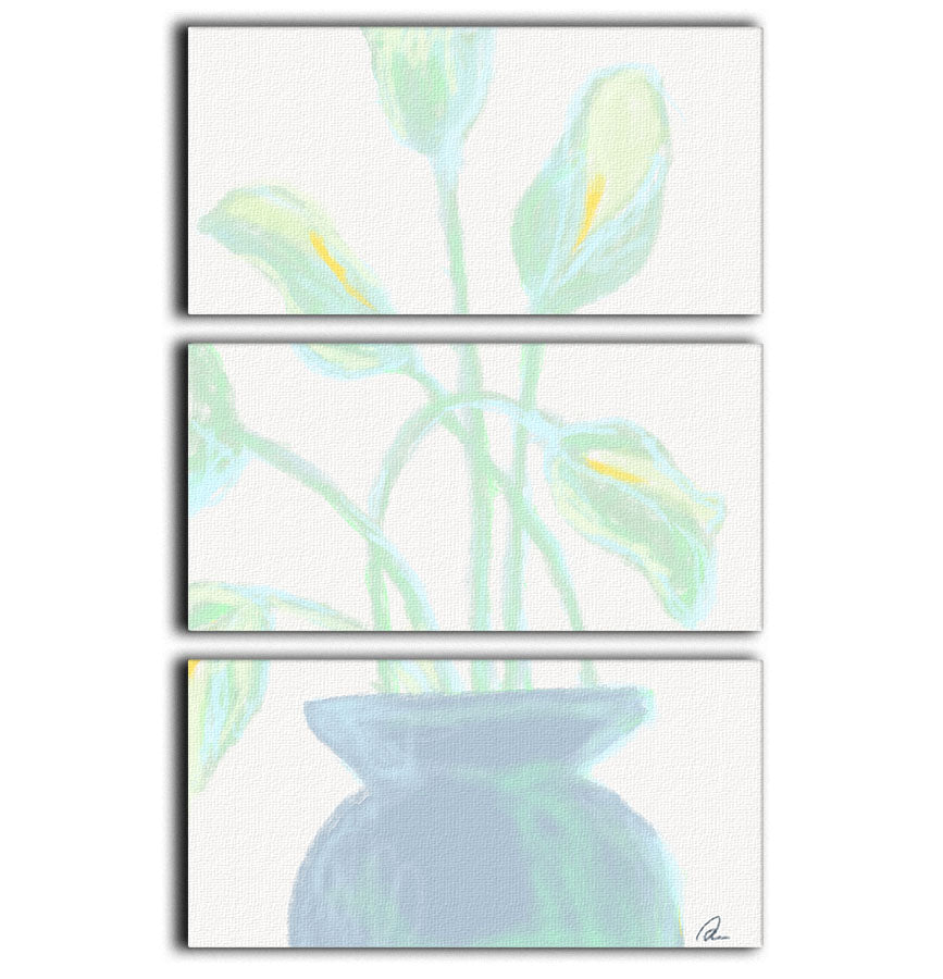 Flowers Mint 3 Split Panel Canvas Print - 1x - 1