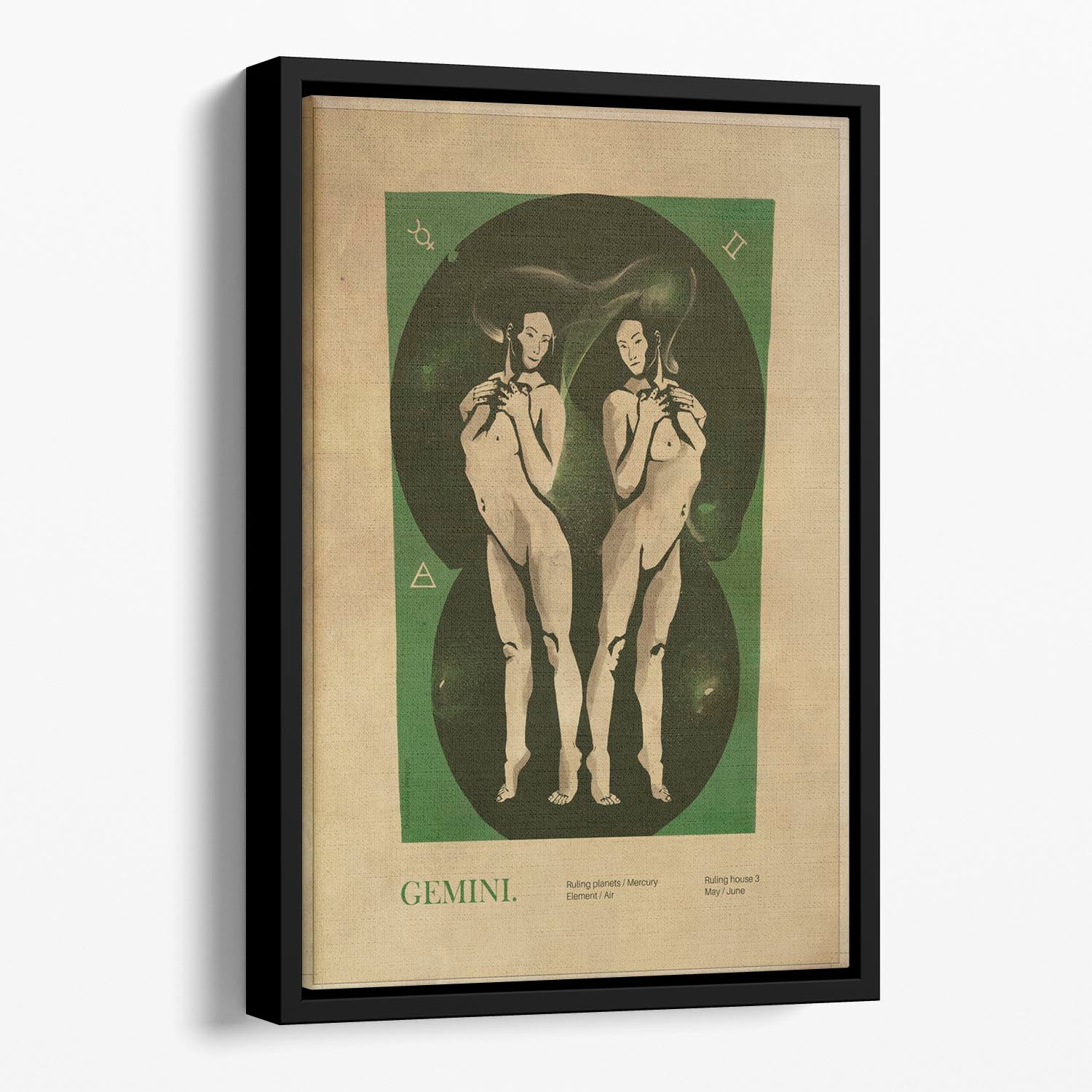 Gemini Celestial Insight Print Floating Framed Canvas - Canvas Art Rocks - 1