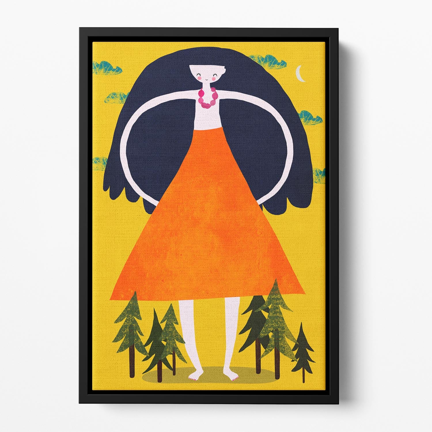 Girant Girl Floating Framed Canvas - 1x - 2